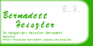 bernadett heiszler business card